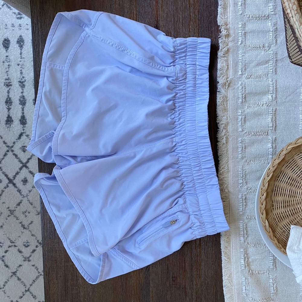 LULULEMON NWOT “track that” short 5”, zip pocket